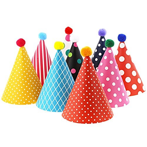 Vesil Mini Kids Birthday Party Hats, Assorted, DIY Assembly Required - Image 1
