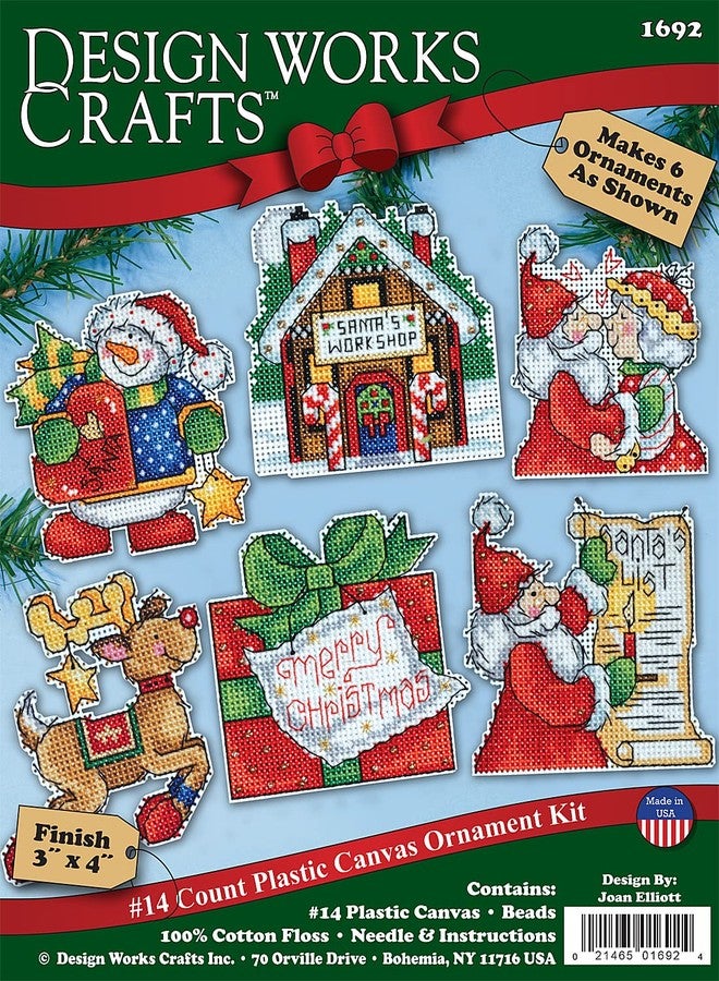 Tobin Santa's Workshop Ornaments Counted Cross Stitch Kit, 3 by 4-Inch, 14 Count, Set of 6 DW1692 - Image 2