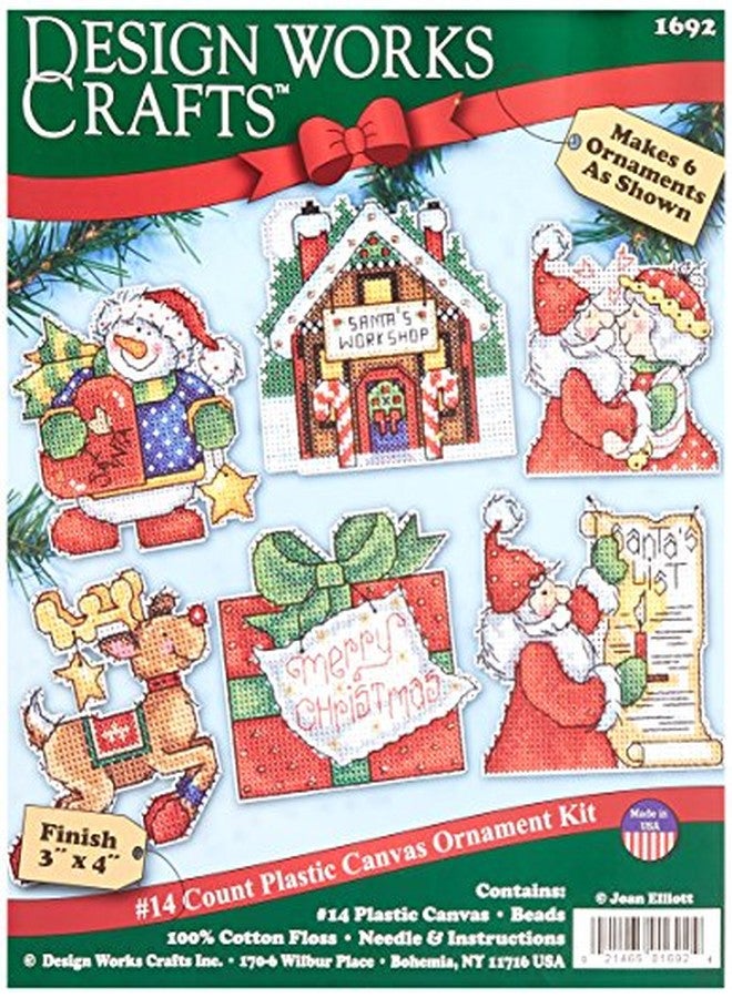Tobin Santa's Workshop Ornaments Counted Cross Stitch Kit, 3 by 4-Inch, 14 Count, Set of 6 DW1692 - Image 5