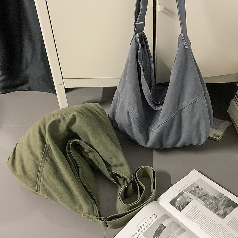 Fashionable Simple Large Capacity Canvas Shoulder Bag - Image 3
