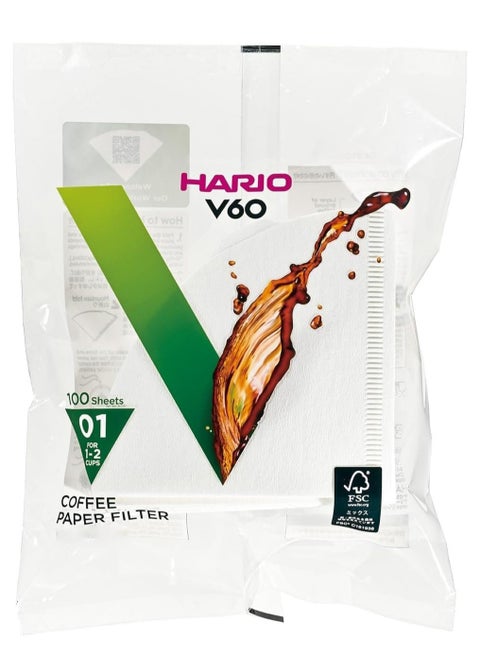 V60 Paper Coffee Filters Size 01 100 Count White