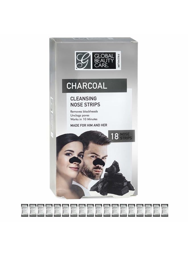 Global Beauty Care Premium Cleansing Nose Strips of Activated Charcoal Nose Strips For Blackheads Removal, Charcoal Blackhead Remover Strips for HIM or HER- 18 Ct - Image 2
