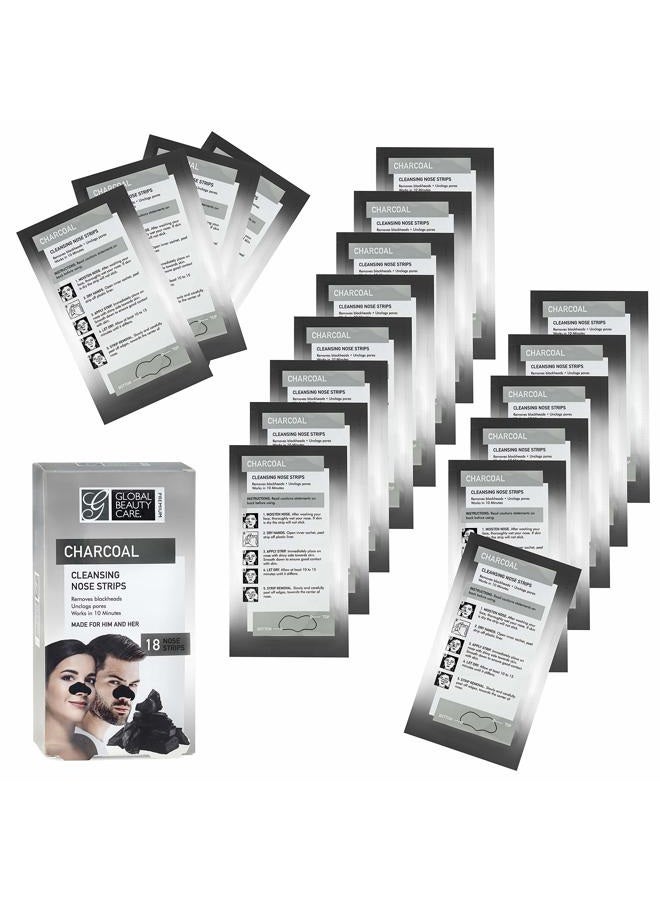 Global Beauty Care Premium Cleansing Nose Strips of Activated Charcoal Nose Strips For Blackheads Removal, Charcoal Blackhead Remover Strips for HIM or HER- 18 Ct - Image 3