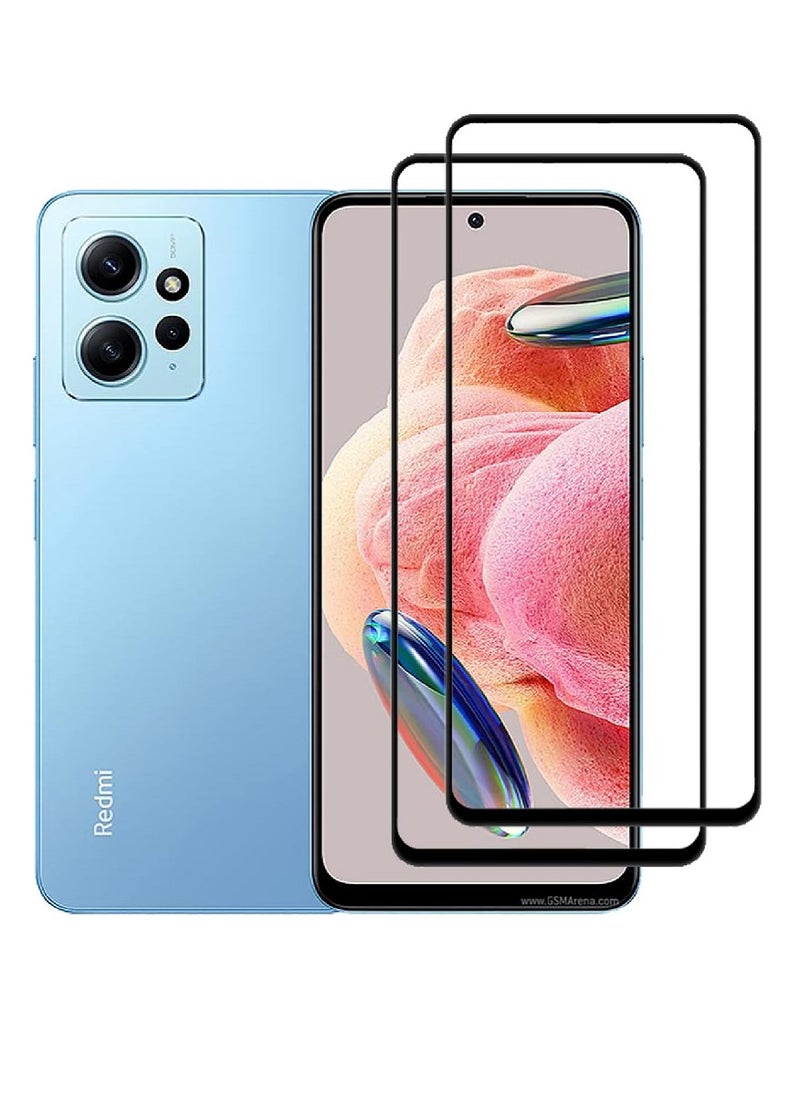 Super 2 Pieces Tempered Glass Screen Protector 5D Designed For Xiaomi Redmi Note 12 4G Full Glue Edge to Edge Full Screen Coverage And Bubble Free - Image 1