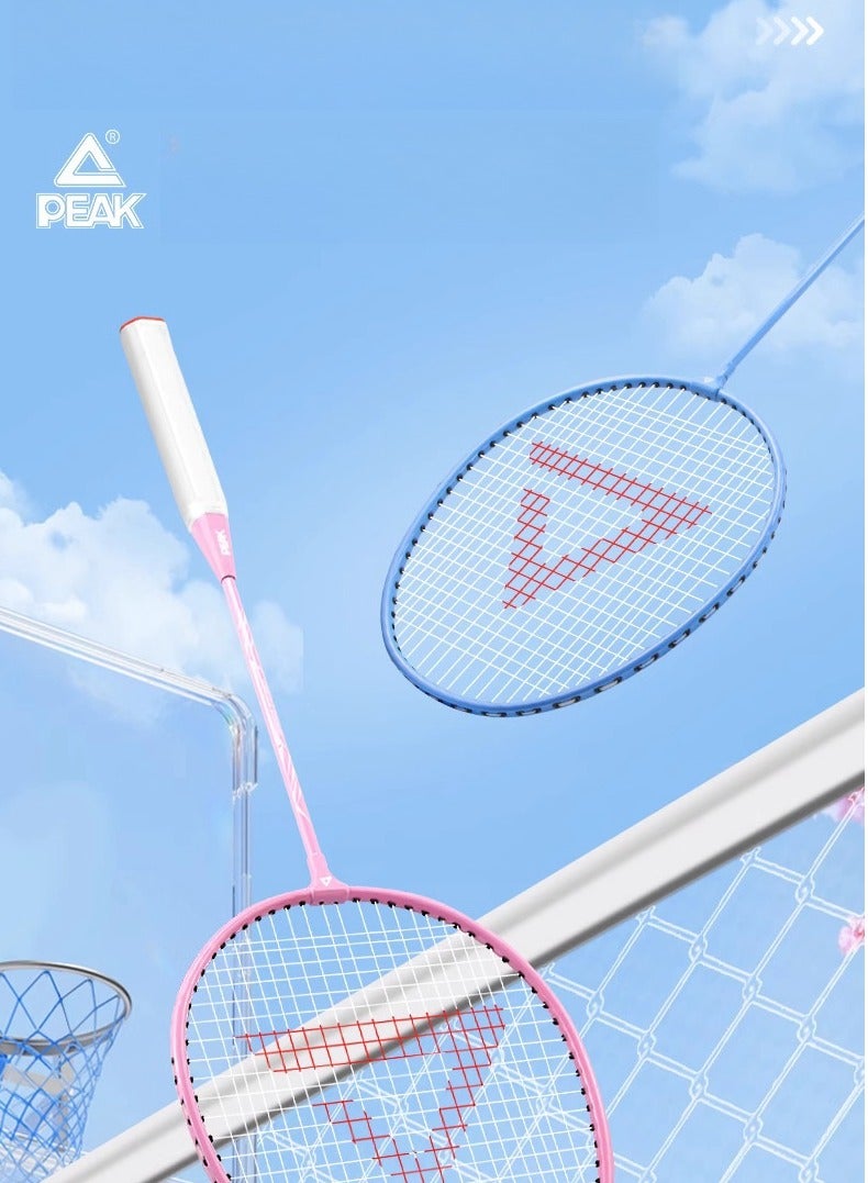 PEAK Badminton Racket Single Racket Double Racket Iron Alloy Ultra Light Professional Set - Image 2