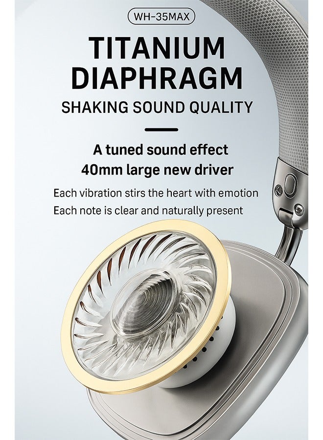 Digipace Active Noise Canceling, Bluetooth Headphones Over-Ear with 400mAh Battery, 12H Playtime 2H Charging V5.3 Type-C, Universal Compatibility for Gaming Music (Silver Gray) - Image 3