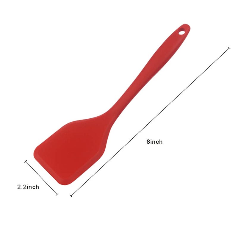 Bolonie 2 Pieces Mini Spatula Small Spatula Brownie Serving Set Flexible Nonstick Silicone Red Serve Slotted Spatula Turner for Cooking  Baking & Flipping Eggs - Image 2