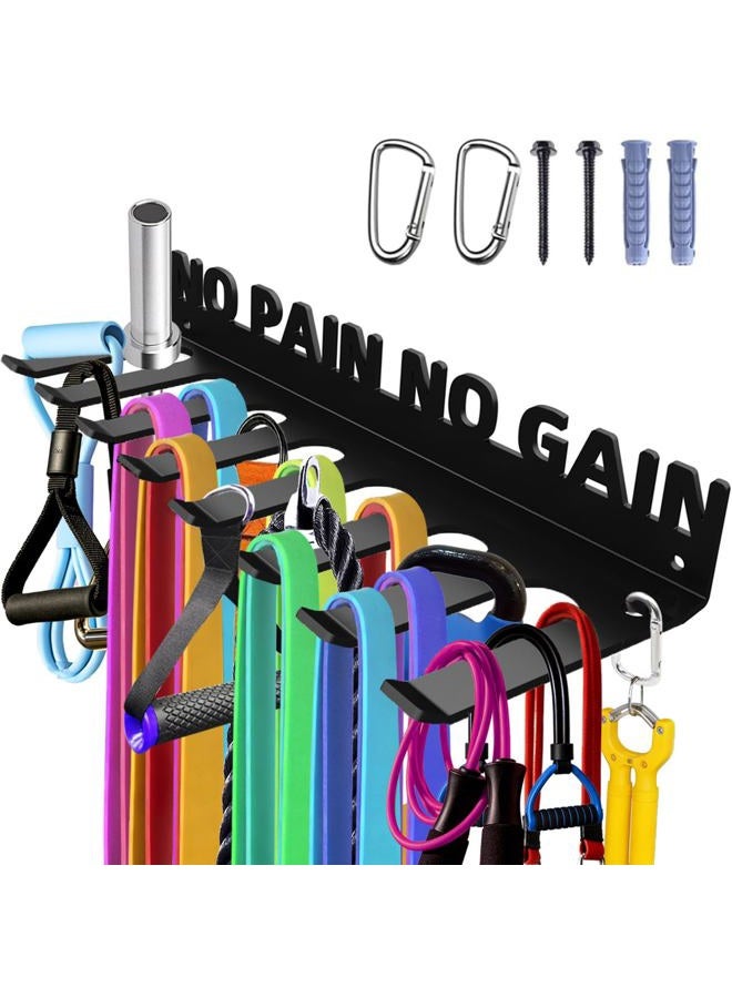 Sahans Home Gym Accessories Organization Storage Rack Equipment For Home 8 Hook Wall Hanger Display Gear Barbells Resistance Bands Jump Ropes Lifting Belt Hanger Accessories Hardware Included (NO PAIN NO - Image 1