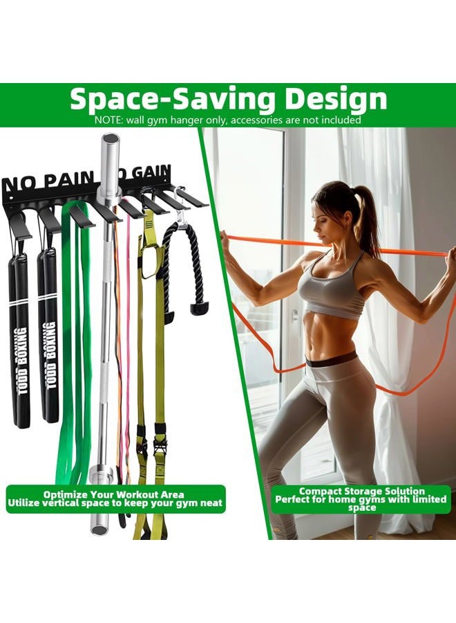 Sahans Home Gym Accessories Organization Storage Rack Equipment For Home 8 Hook Wall Hanger Display Gear Barbells Resistance Bands Jump Ropes Lifting Belt Hanger Accessories Hardware Included (NO PAIN NO - Image 5