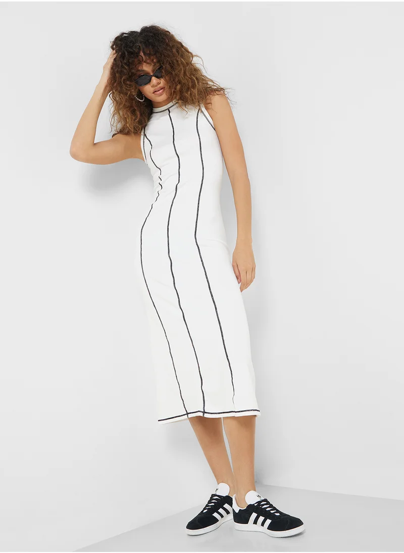 Ginger Contrast Seam Detail Maxi Jersey Dress