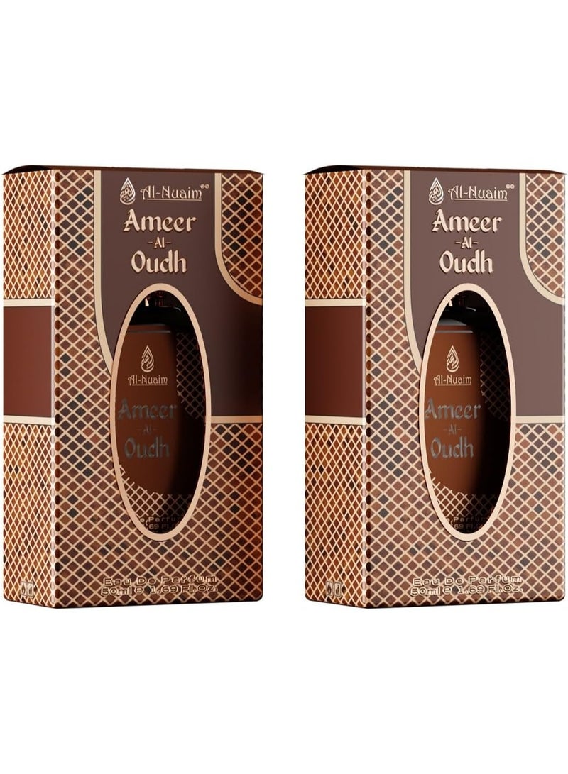 أل نواعم عطر النعيم Ameer Al Oudh أو دو برفان للرجال والنساء، عبوتان × 50 مل – عطر شرقي خشبي بالعود طويل الثبات - Image 1