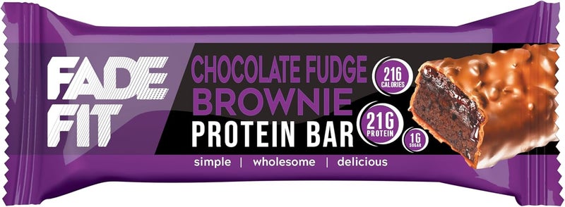 Fade Fit Chocolate Fudge Brownie Protein Bar, High Protein Bar, 21 grams of protein, Low In Sugar 20x55g - Image 3