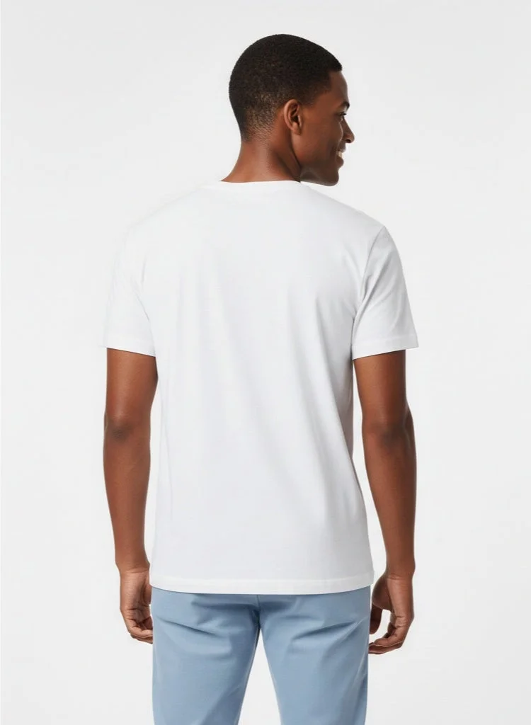 لعب البولو تيشيرت رجالي مطبوع - أبيض