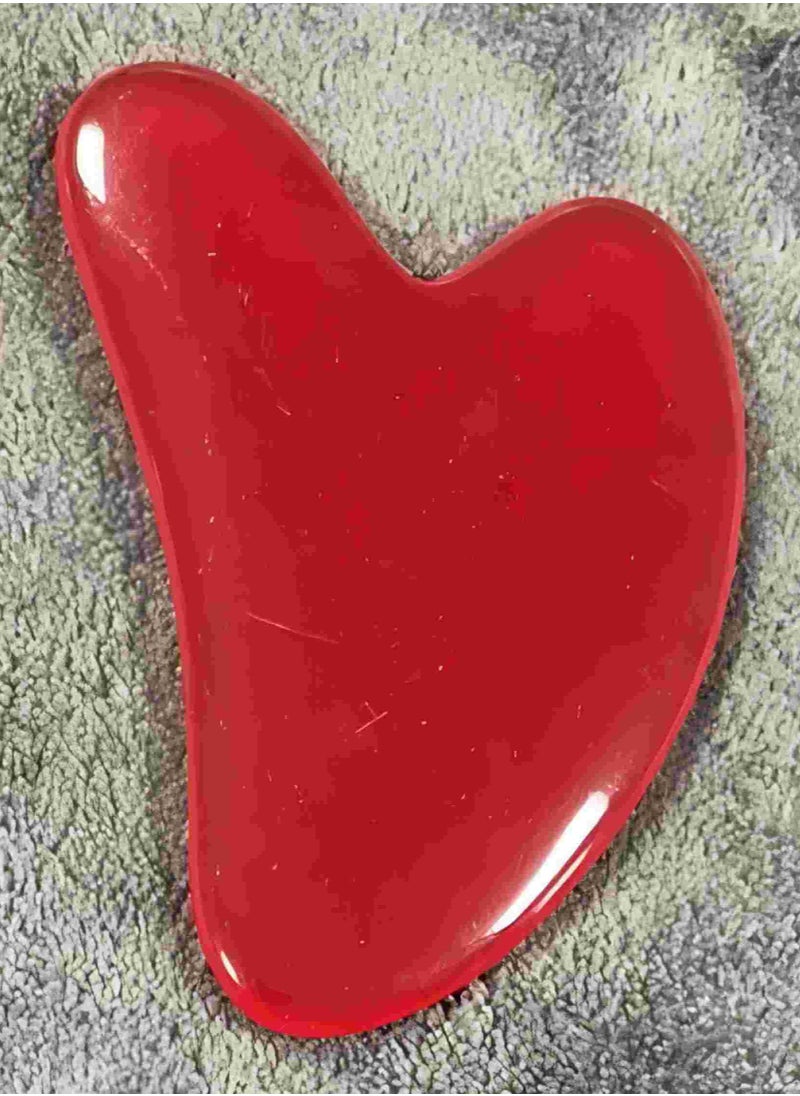 ORiTi Heart Shaped Gua Sha Board Resin Body Massager for Wrinkle Removal andSkin Care - Red  - Image 1