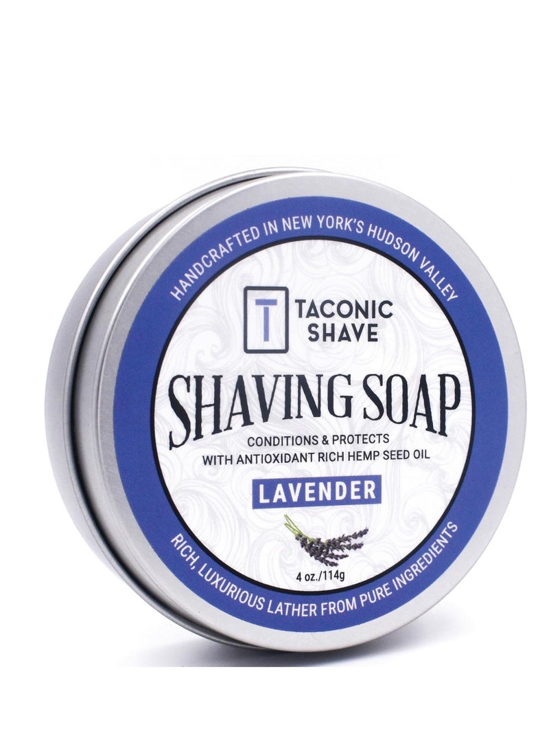 taconic shave Taconic Shave Barbershop Quality Shaving Soap for Men & Women with Anti-Oxidant Rich Seed Oils – Moisturizing Shaving Soap for All Skin Types (Lavender)  - Image 1
