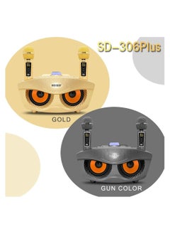 SDRD Portable Speaker Player Radio With Bluetooth Family KTV Speaker With 2 Wireless Microphones 30w Gold  - Image 2