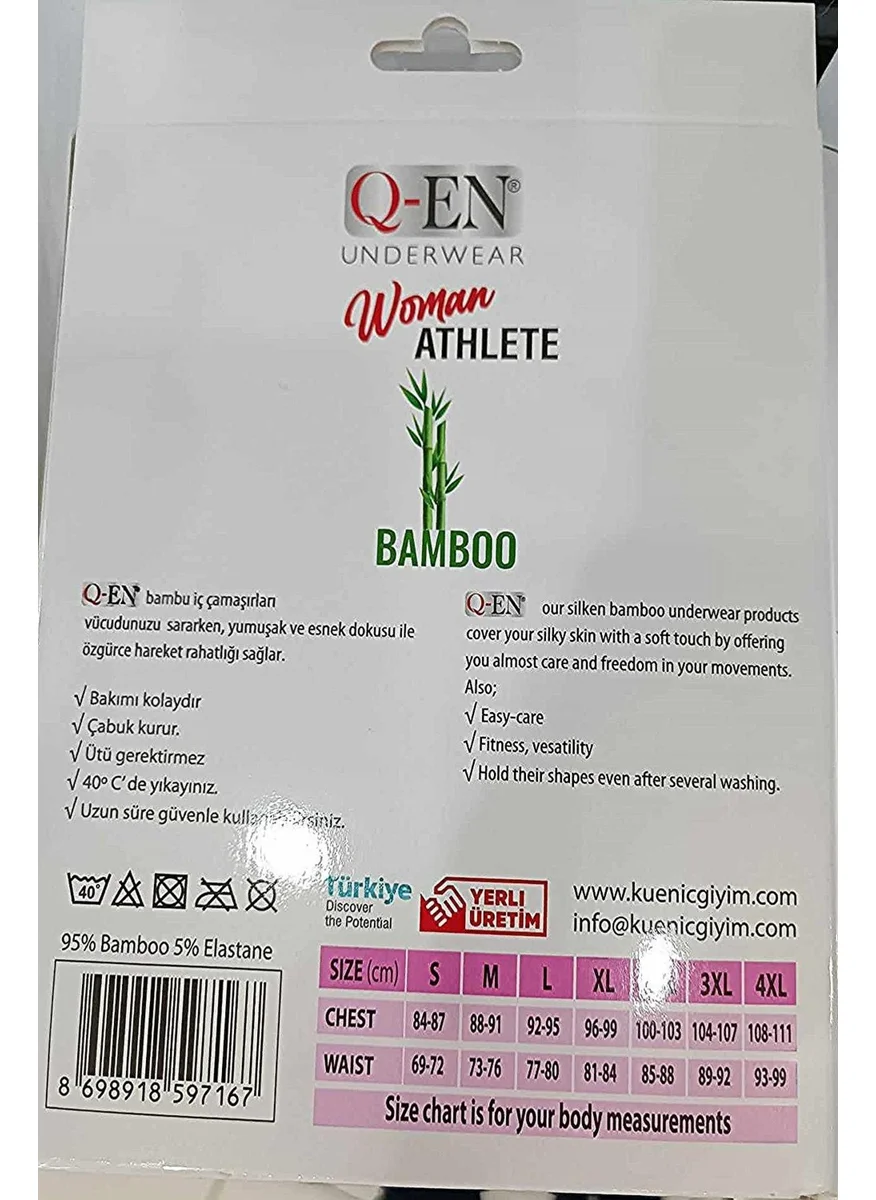 Q En Women's Bamboo Lycra Strappy Undershirt 700 - 3 Pieces