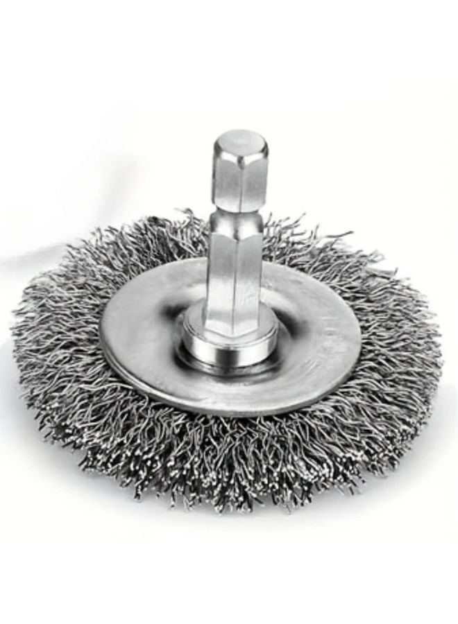 T Shape Steel Brush 3Pcs Set Hex Handle Metal Rust Remover Electric Drill Grinding Brush - Image 1