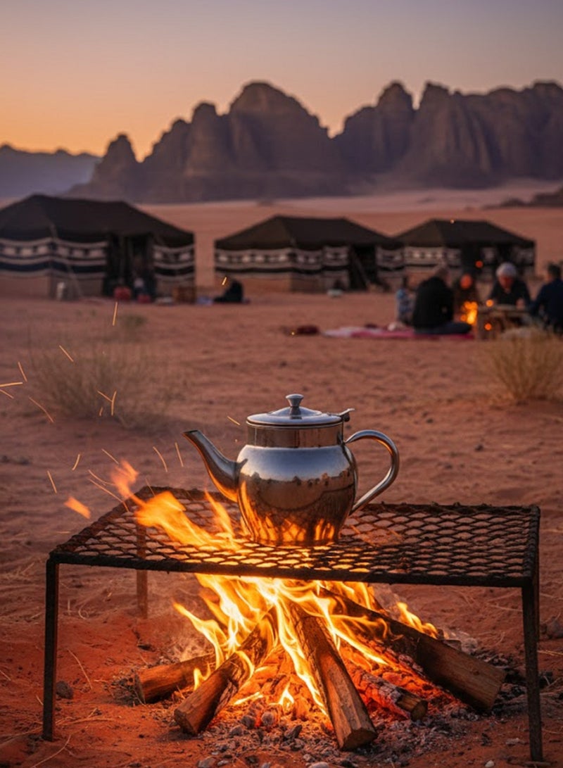 زوبا ابريق شاي من الستانلس ستيل مع غطاء قلاب، تصميم مقاوم للصدا، فضي من غير صفاية- (صغير الحجم مناسب لصنع 2 كوب) - Image 4