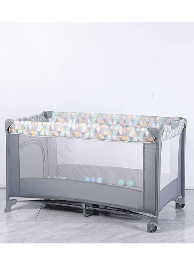 Denzoz - 2 In 1 Baby Crib Portable Playard Foldable Travel Bed Playpen Travel Crib Nursery Center for Infant with Comfortable Mattress and Carry Bag - Image 1
