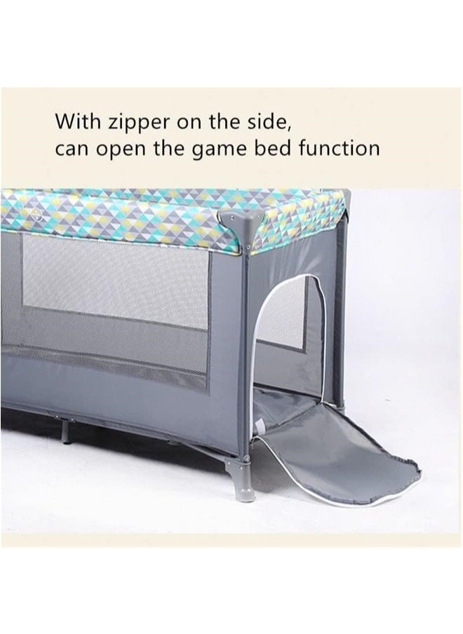 Denzoz - 2 In 1 Baby Crib Portable Playard Foldable Travel Bed Playpen Travel Crib Nursery Center for Infant with Comfortable Mattress and Carry Bag - Image 1