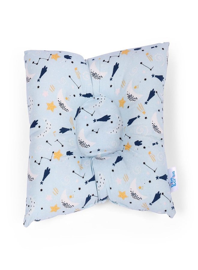 Bibs & cribs Baby Pillows for New Born 0-12 Months Super Soft Cotton Filling Baby Head Shaper Pillow for Toddler Infant Baby Pillow for Neck Support (Moon & Star) - Image 1