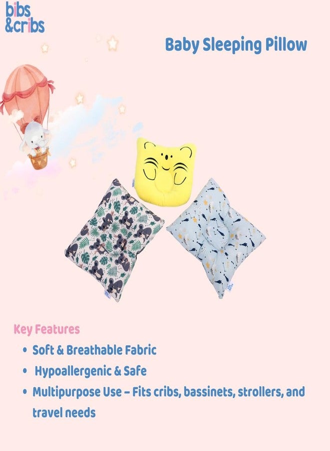 Bibs & cribs Baby Pillows for New Born 0-12 Months Super Soft Cotton Filling Baby Head Shaper Pillow for Toddler Infant Baby Pillow for Neck Support (Moon & Star) - Image 5