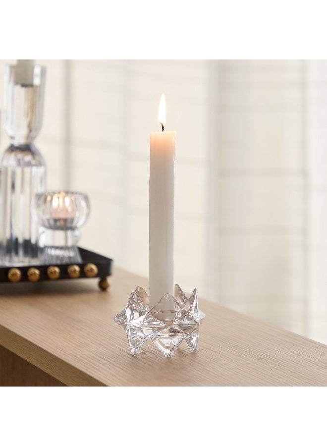 Home Box حامل الشموع الزجاجي الثقيل تمارا - شفاف - Image 1