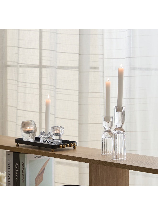 Home Box حامل الشموع الزجاجي الثقيل تمارا - شفاف - Image 5