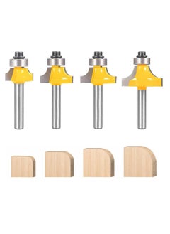 Serplex Serplex 4Pcs Roundover Router Bits Set for Woodworking 6mm Shank Multiple Radius Options 18 14 316 516 Durable Tungsten Steel for Smooth Clean Cuts On Hardwood Softwood Plywood  - Image 1
