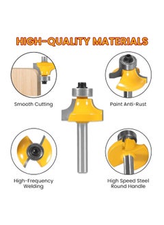 Serplex Serplex 4Pcs Roundover Router Bits Set for Woodworking 6mm Shank Multiple Radius Options 18 14 316 516 Durable Tungsten Steel for Smooth Clean Cuts On Hardwood Softwood Plywood  - Image 3