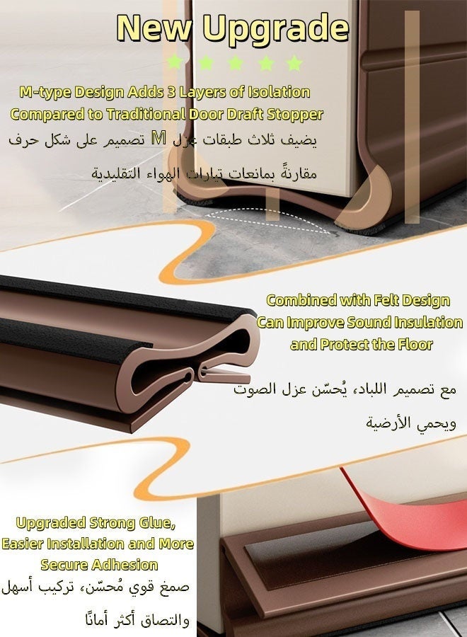 Alruht Door Draft Stopper Under Door Seal, Under Door Draught Excluder, 93x4cm Noise Blocker Window Breeze Blocker Adjustable Door Sweeps - Image 5