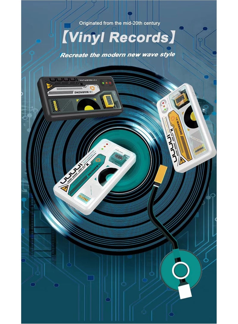 وبو WOPOW SQ28 باور بانك بتصميم سي دي كلاسيكي قديم بسعة 10000 مللي أمبير مع كابل مدمج - Image 4