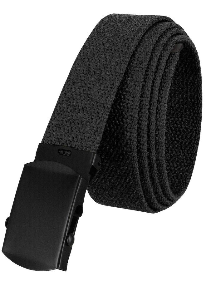 Belts.com Military Belt Canvas Belt Web Belt Non Leather Belt Black Buckle/Tip One Size fits all, 1-1/2" Wide (Black) - Image 1
