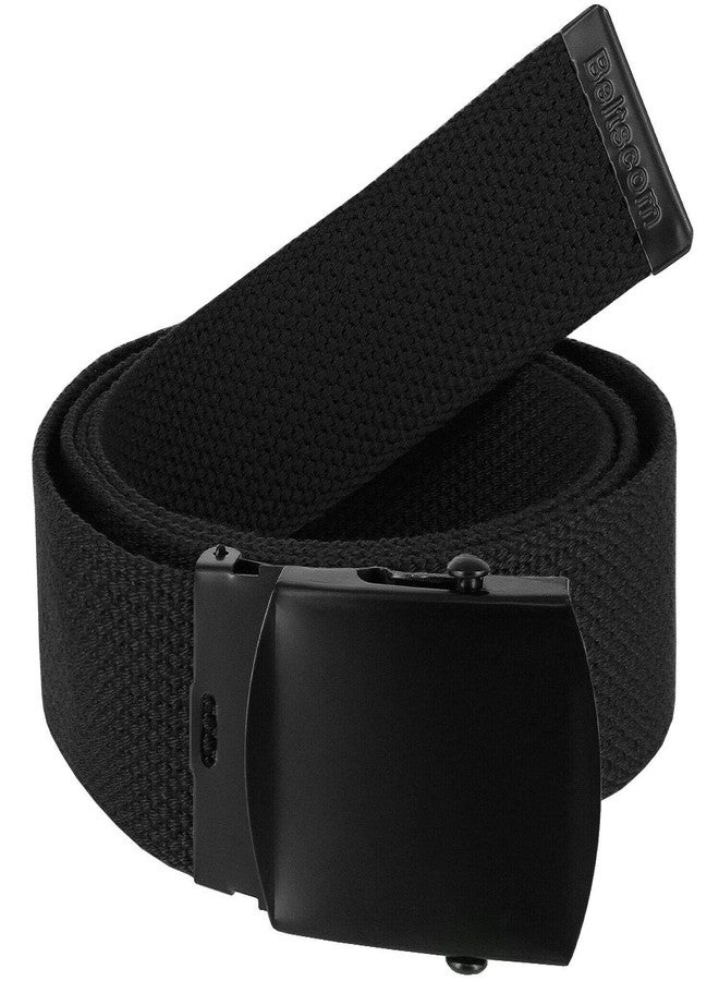 Belts.com Military Belt Canvas Belt Web Belt Non Leather Belt Black Buckle/Tip One Size fits all, 1-1/2" Wide (Black) - Image 2