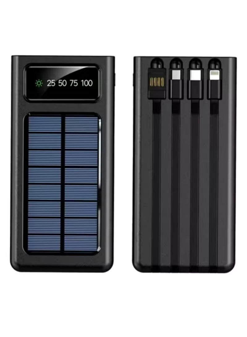 ZHY 30000mAh Solar Power Bank with Built-in Cables, Fast Charging, LED Display & Multi-Protection System (Model ZHY-PT309) - Image 4