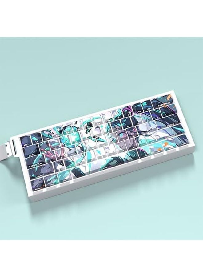 74 Keys Anime Keycaps Set Engraved Side For 61 67 68 Keyboards Minimalist Design - Image 4