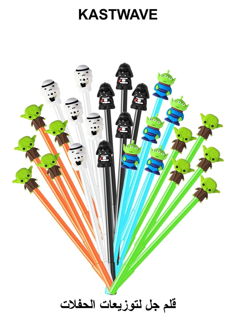 KASTWAVE Party Favors Gel Pe 25Pcs Galaxy Wars Themed Gifts for Kids Decorations, Baby Star Themed Pens Black Baby Yoda Pens for Birthday Party Favors Prize Carnival Goodie Bag Filling Rewards - Image 1