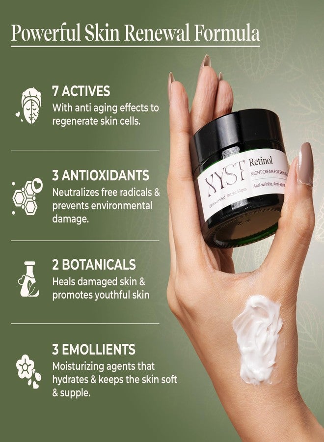 XYST Retinol Night Cream For Anti-Aging & Wrinkles (100g, Pack of 2) | Lightweight Cream for Age Spots, Reduce Fine Lines, Improve Skin Firmness | Suitable For Women & Men of All Skin Types - Image 3