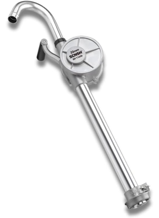 SENSH Hand Operated Pump 32mm | Heavy-Duty Manual Rotary for Diesel, Kerosene & Lubricants | Steel Barrel Transfer Pump