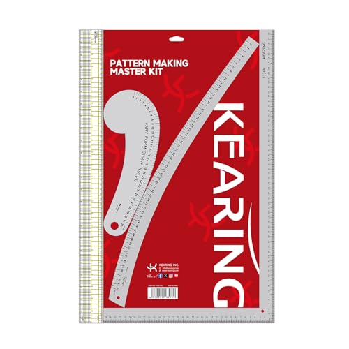 KEARING Metric Fashion Designers Ruler Kit French Curve Ruler for Pattern Making Light Aviation Aluminum Hip Curve LSquare Vary Form Curve for Pattern Making Sewing Quilting - Image 1