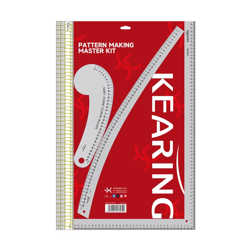 KEARING Metric Fashion Designers Ruler Kit French Curve Ruler for Pattern Making Light Aviation Aluminum Hip Curve LSquare Vary Form Curve for Pattern Making Sewing Quilting - Image 2