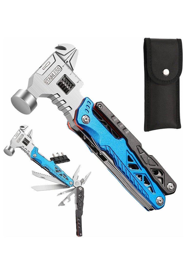 AL RAID Upgraded 18 in 1 Multitool,Professional Stainless Steel Multitool Pliers with Replaceable Alloy Steel Blades Wire Cutters,Bottle Opener,Nylon Sheath,Apply to Survival,Camping, Hunting & Hiking Gift for Men - Image 1