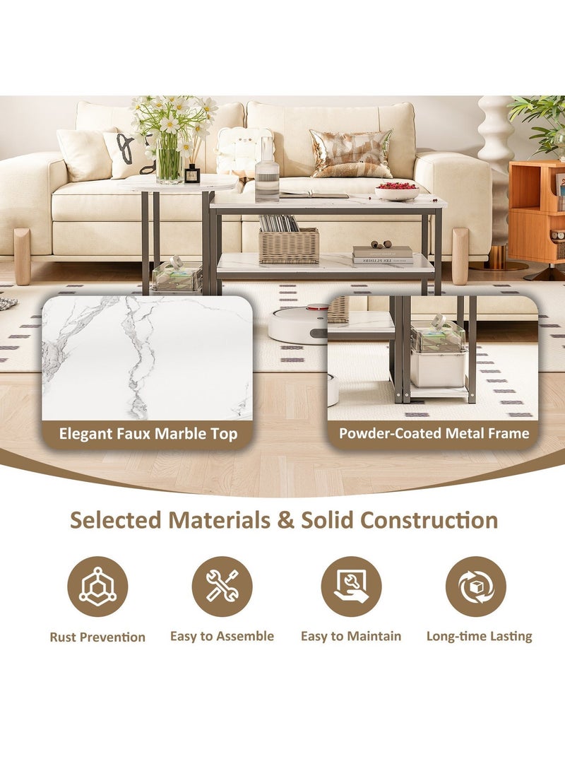 SHEIDLIN Coffee Table with Open Storage Shelf and 78cm Oval  Table ，Modern Living Room Center Table for Living Room Home Office Reception Room - Image 4