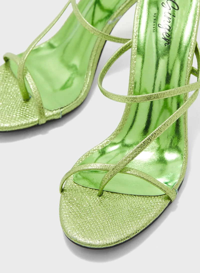 Ginger Metallic Round Toe Mule Sandal