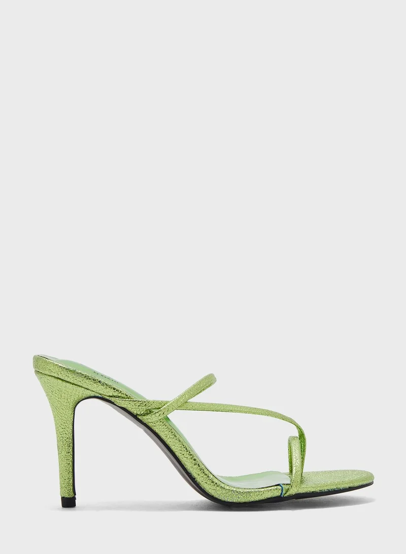 Ginger Metallic Round Toe Mule Sandal