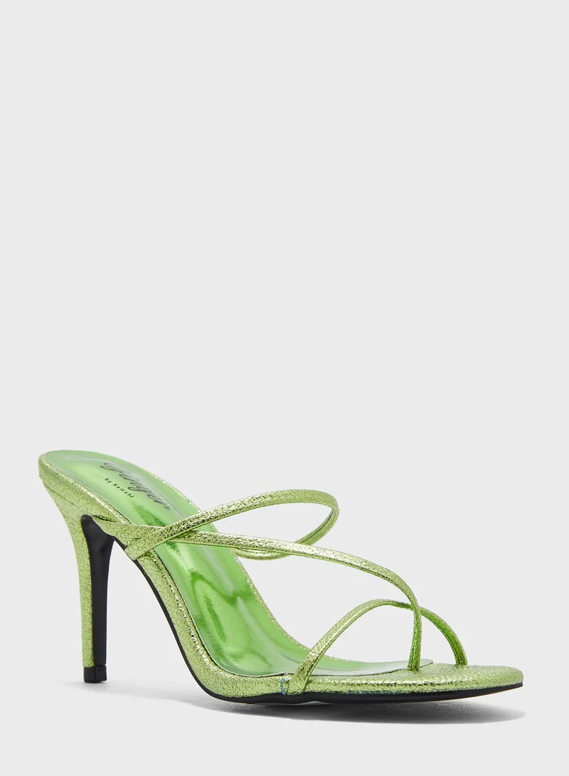 Ginger Metallic Round Toe Mule Sandal