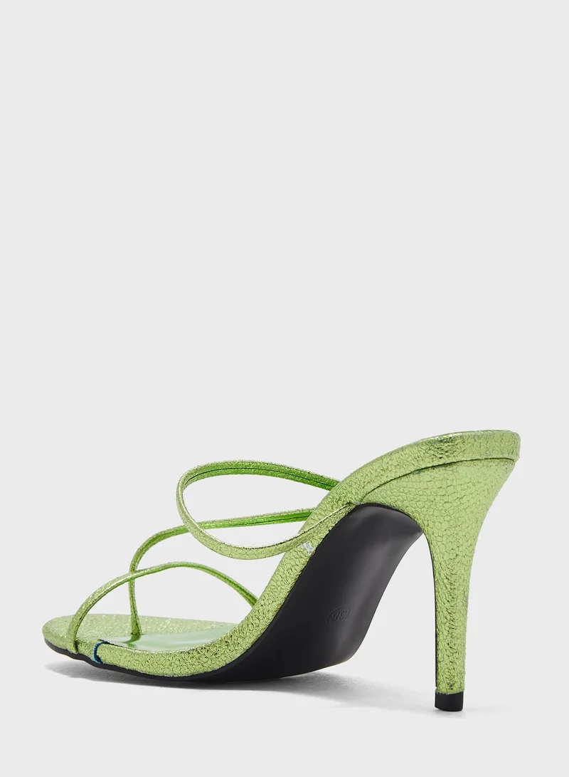 Ginger Metallic Round Toe Mule Sandal
