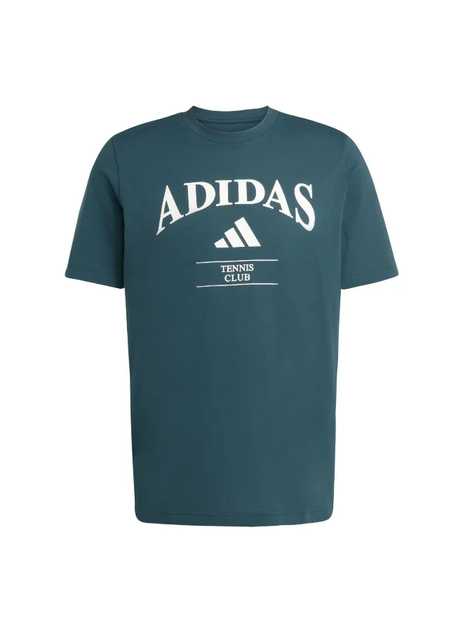adidas Hrtg Tns G T Green Tennis T-Shirts For Men XS