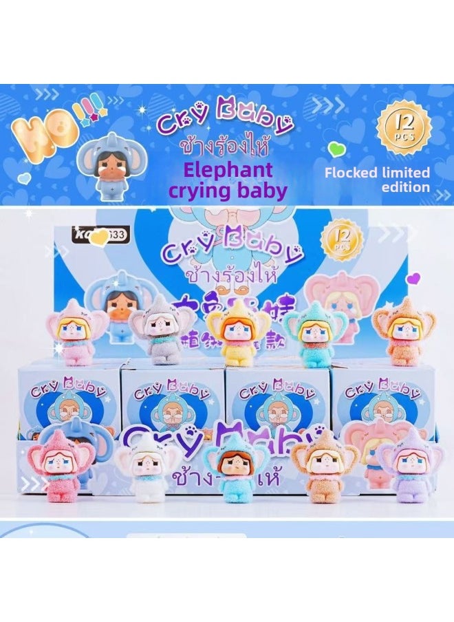 Generic - 12 Into The Flocking Doll Pendant Blind Box Hand Key Chain Children's Gift Toys Kindergarten Flying Cry Baby Cloth-Color:12 Pieces Of Flocked Crying Baby Second Generation [photographed In Multiples Of 12]-Specification:Minimum Order Is 1 Box = 12 Pieces - Image 1